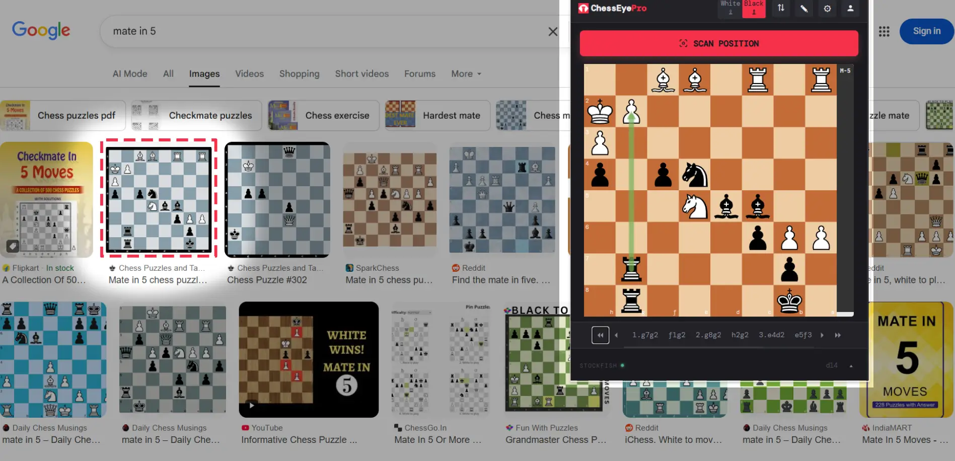 Scanning a position from Google Images