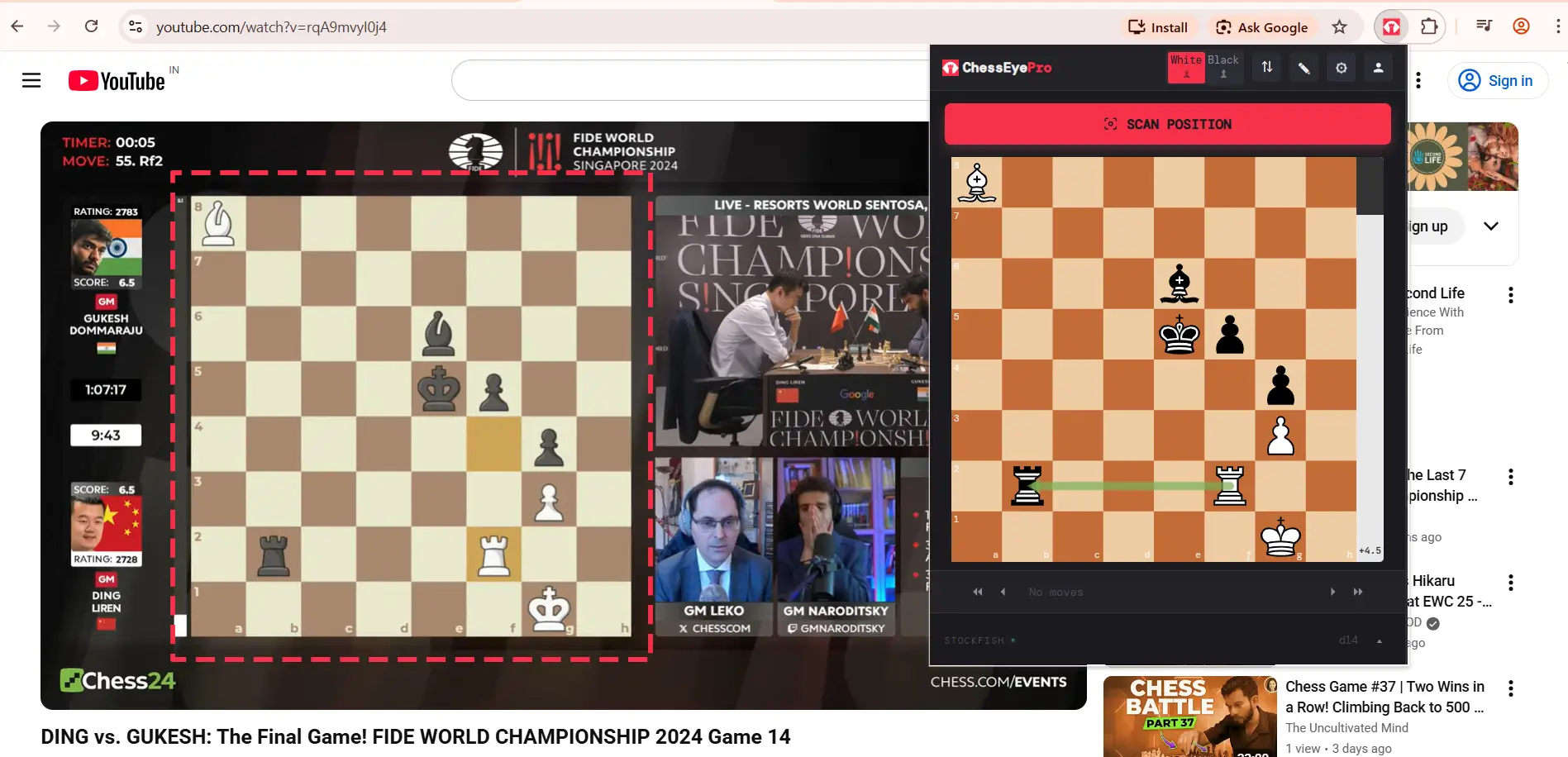 Scanning a board from YouTube